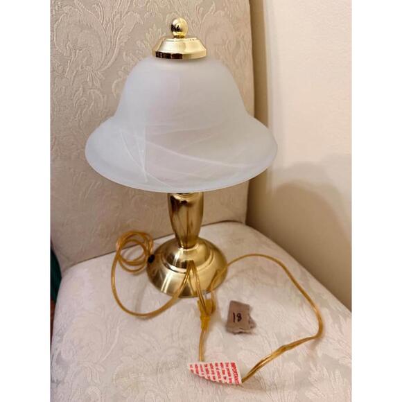 Other - Gold Table Lamp with Frosted Glass Shade